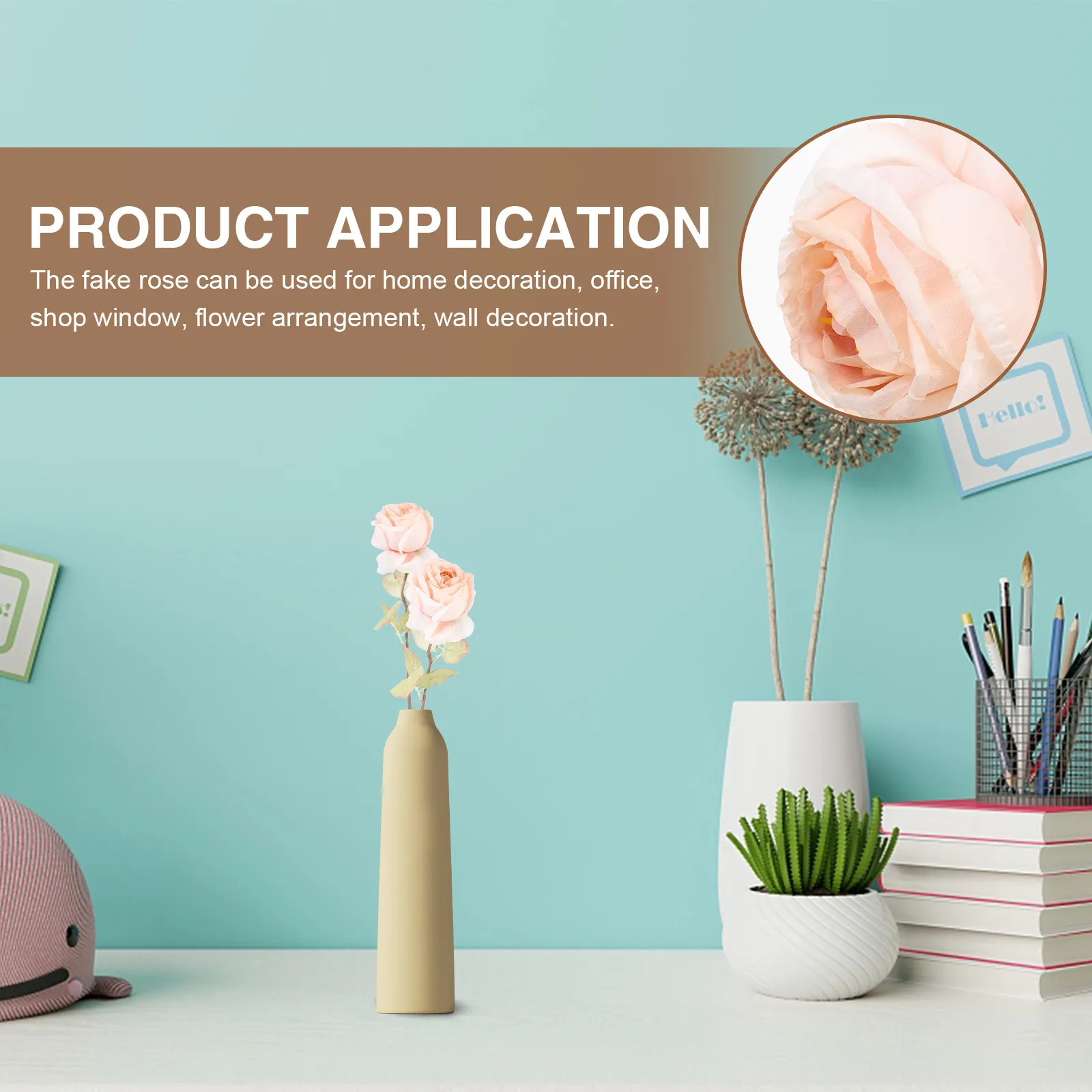 

2 шт. Искусственные розы, реалистичные имитации цветов, украшение для дома и вечеринок, букет с реалистичной текстурой листьев