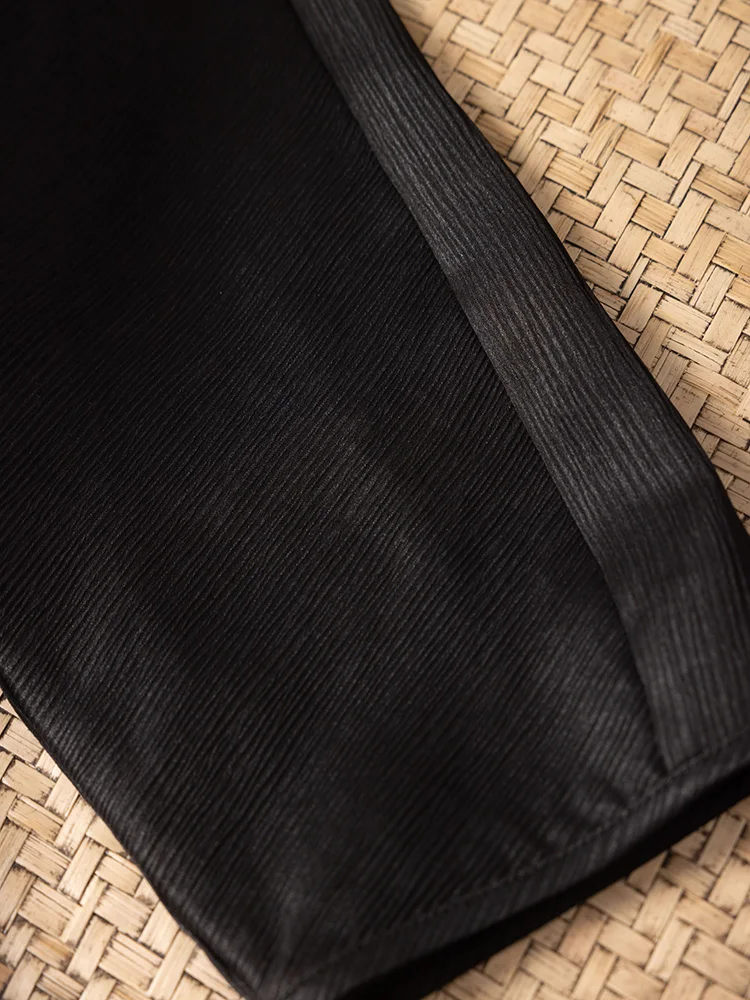 Black Single Breasted New Chinese Round Neck 100% Natural Mulberry Silk Gambiered Guangdong Gauze Women's Fashionable Jacket