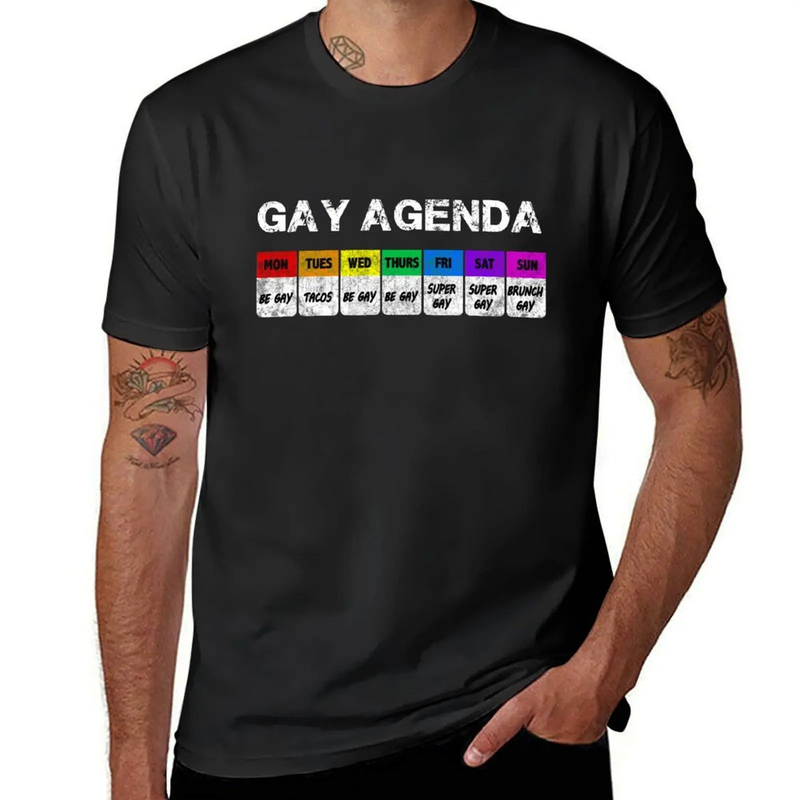 Gay agenda T-Shirt summer top tops hippie clothes men t shirts