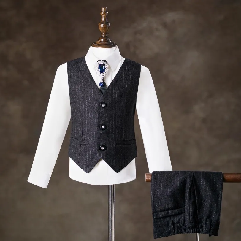6PCS kinder Anzüge Hochzeit Geburtstag Party Klavier Leistung Kostüm Ostern Eid Jungen Host Blazer Sets A4795 – Detail 5