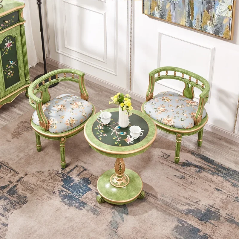 Canapé à Dossier Rond Peint pour Salon, Table Basse