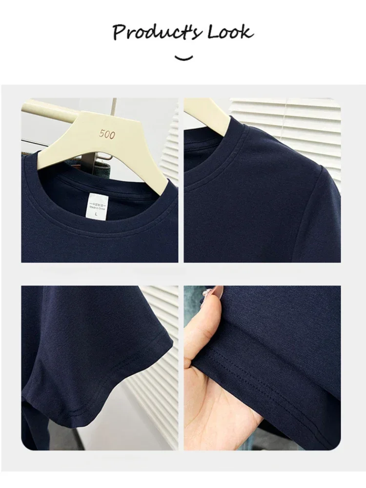 Camiseta informal de alta calidad para mujer, Tops sexys de manga corta, tendencia de moda, ropa lisa para mujer, Tops Y2k 2025, novedad de verano