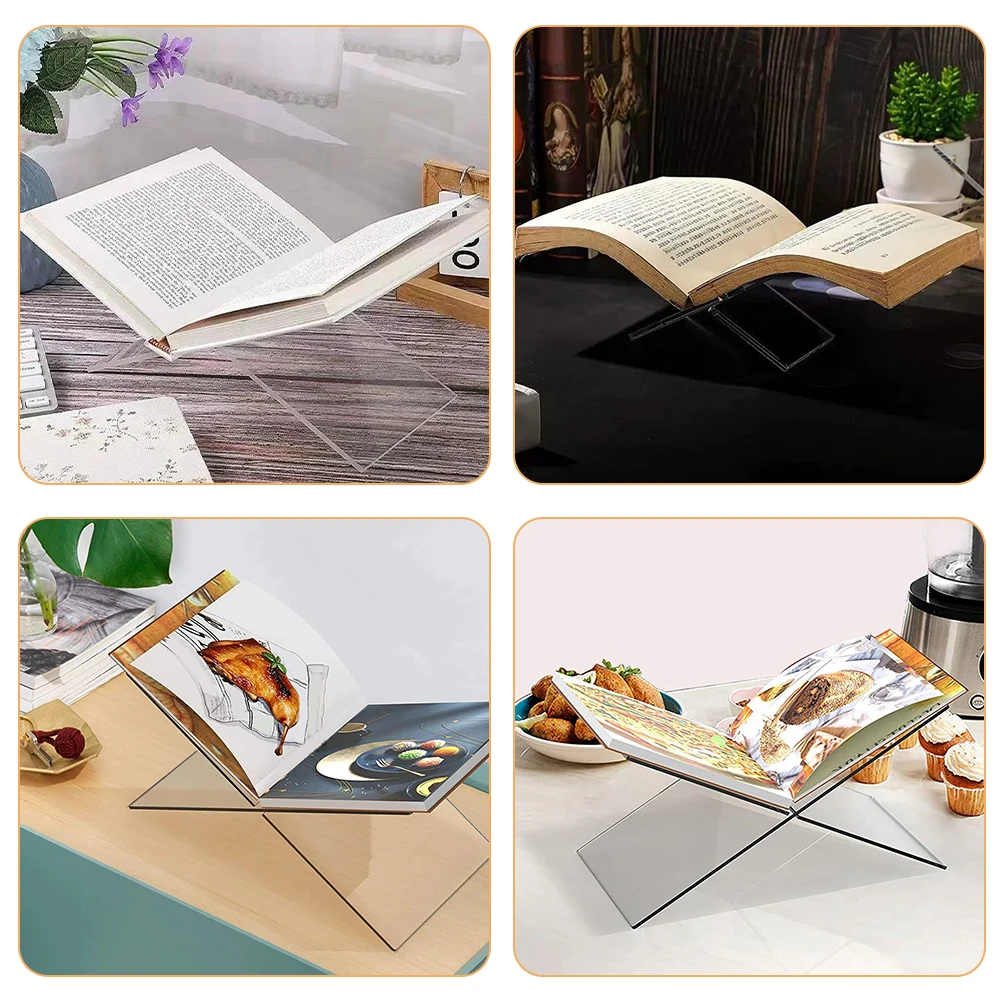 Acrylic Cookbooks Stand Large Thick Stable Recipe Book Holder Kitchen Display Rack Magazine Sheet Music Album Holder
