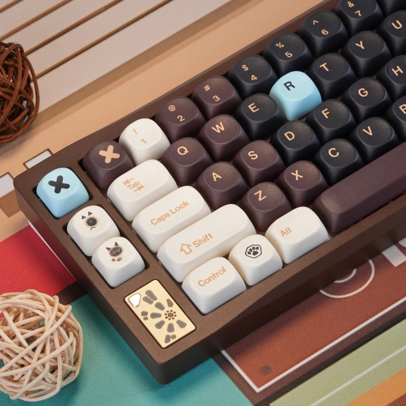 Retro Black Keycaps Set, 130 Keys Double Shot PBT Keycaps Dye-Sub MOA Profile Custom Key Caps for Mechanical Keyboard 60% 75%
