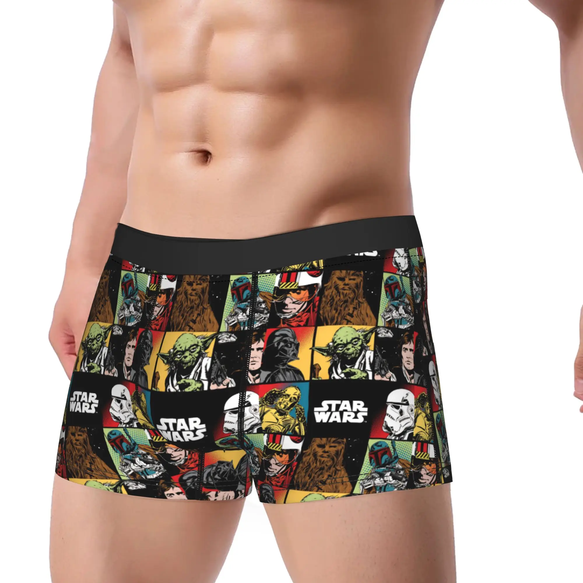 roupa-intima-masculina-yoda-starwars-humor-boxer-briefs-shorts-calcinhas-masculinas-respiraveis-​​m-xxl