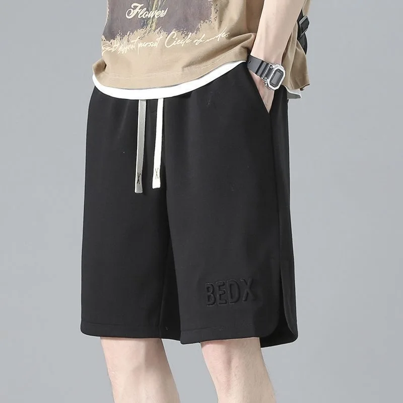 

Баскетбольные лыжи из ледяного шелка, мужские летние тонкие, свободные, повседневные, спортивные, длиной пять четвертей, стальной штамп, дизайн