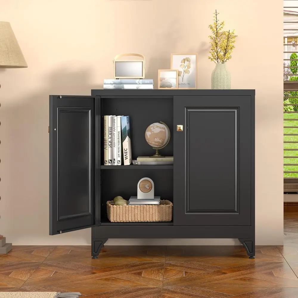 

Sideboard Buet Cabinet with Storage, Metal Accent Cabinet with Do, Small Buet Caoee Bar Cabior Kitchen, Dining Room, Entryway