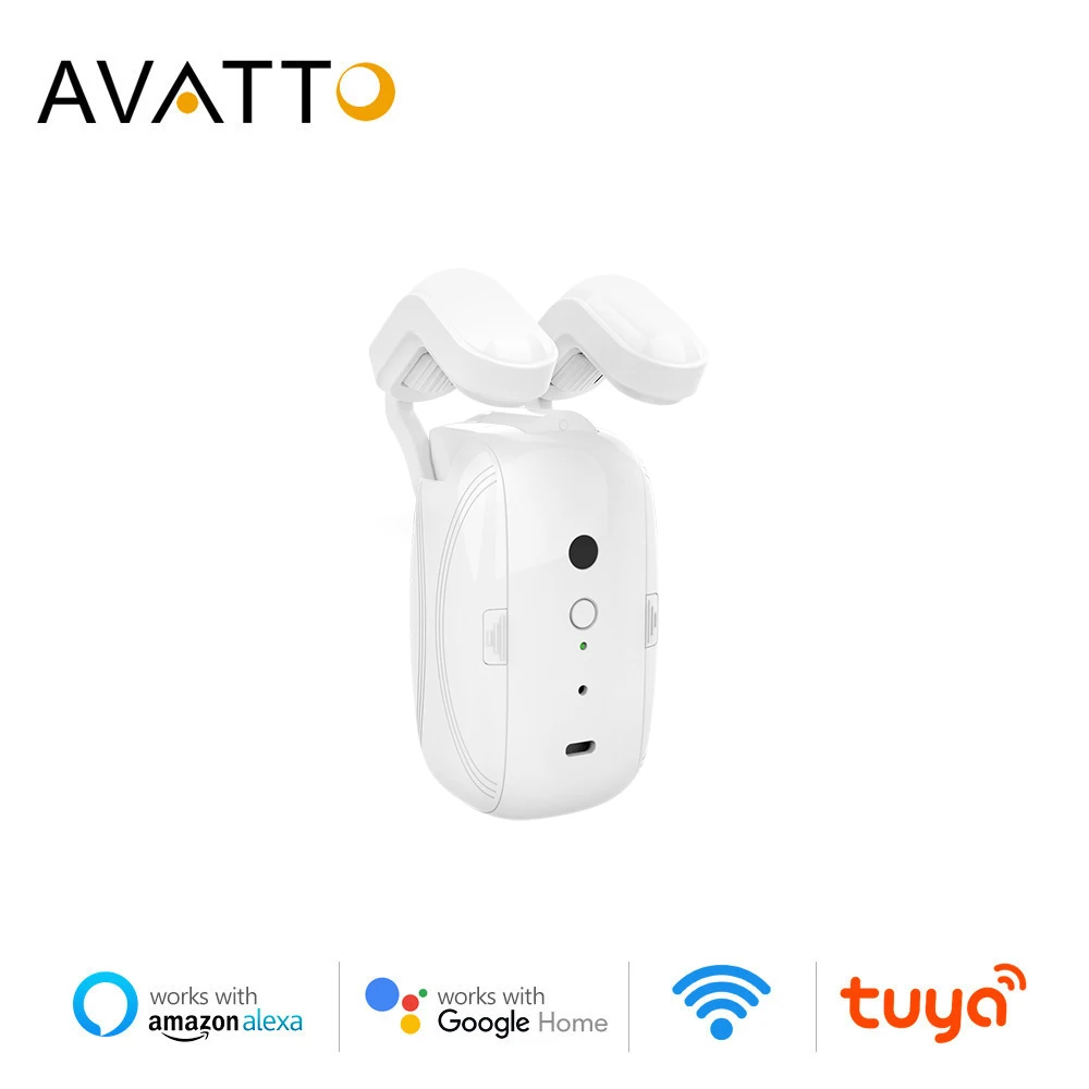 AVATTO Tuya WiFi Smart Curtain Driver Robot For Roman Rod I Type Curtains Track  APP Remote Control Work With Alexa,Google Home