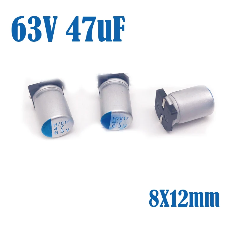 

(10-100 шт.) 63V47UF 8X12mm JH SMD Твердотельный конденсатор/полимерный конденсатор 47uf 63V