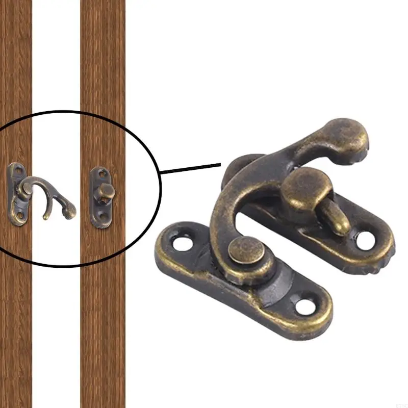 Braccio oscillante a destra U75C Gancio per chiusura per scatola legno 1,14 × 1,30 pollici Hasp tono bronzo antico per