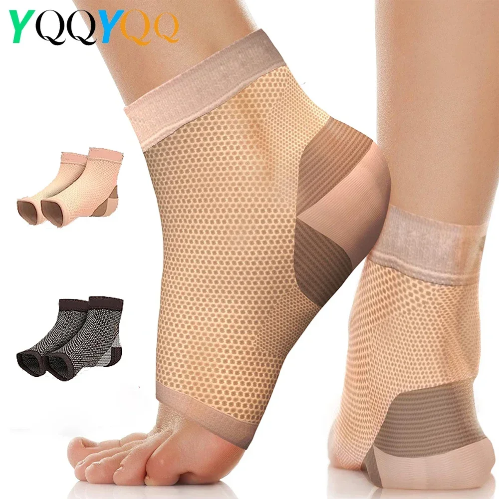 1Pair Sport Plantar Fasciitis Socks with Arch Support for Men & Women, Toeless Compression Socks for Heel Spurs,Foot Pain Relief