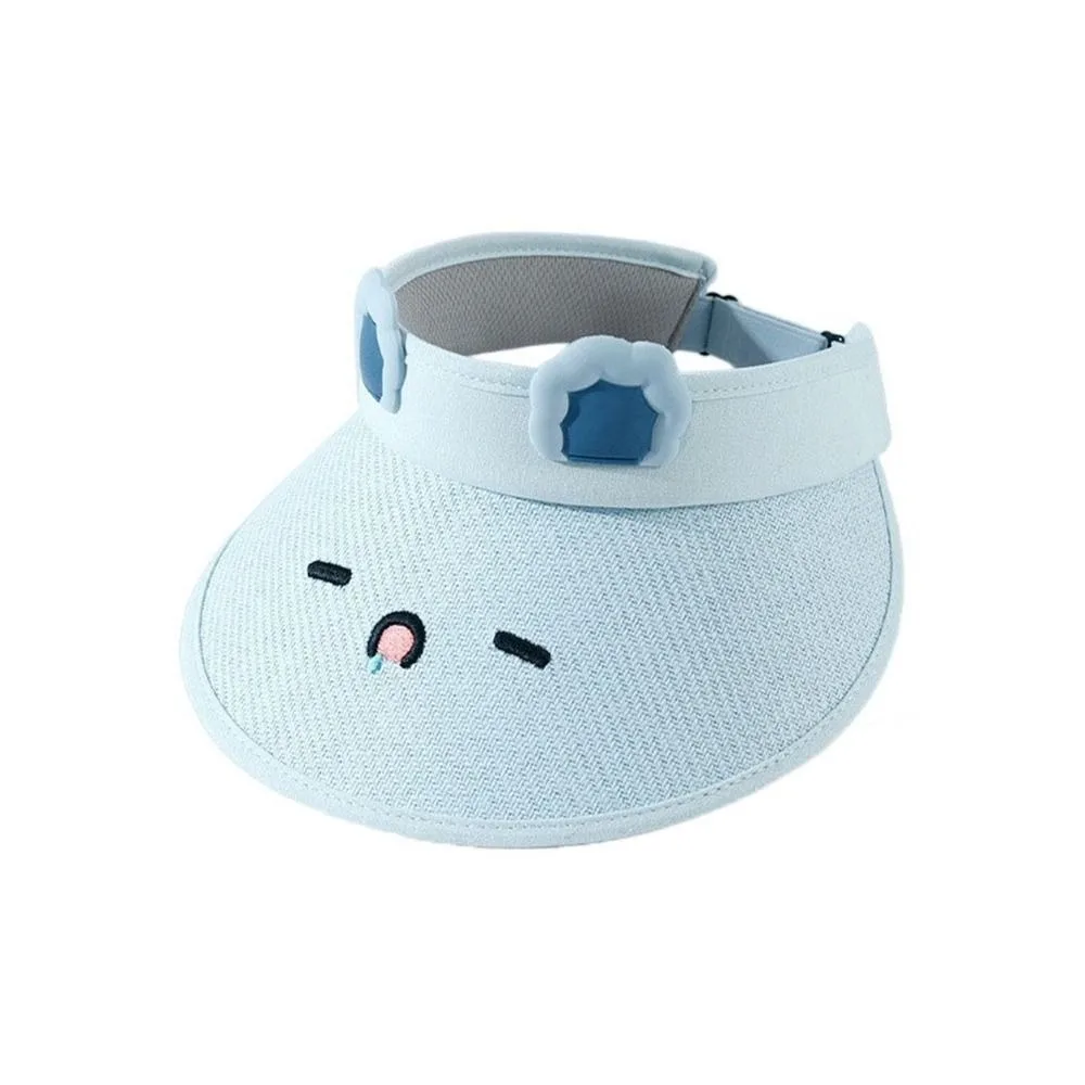 

Cute Large Brim Sun Hats UV Protection Adjustable Sunscreen Cap Empty Top Cap Boys Girls