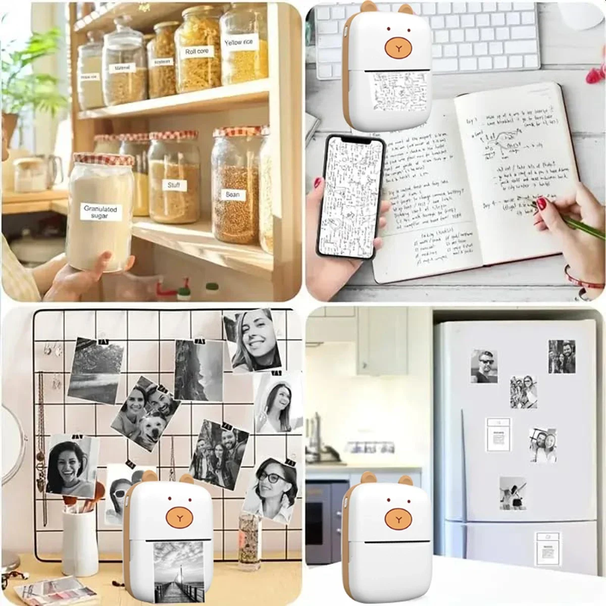 Mini Sticker Printer, Portable Inkless Sticker Maker,Thermal Printer Pocket Photo Printer,Printer For Photos, Journals, DIY