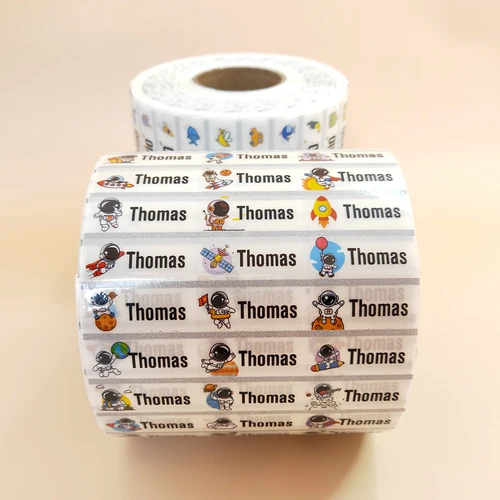 맞춤형 투명 이름 스티커, 히브리어 라벨, 맞춤형 이름 태그, 어린이 문구, 200 개 