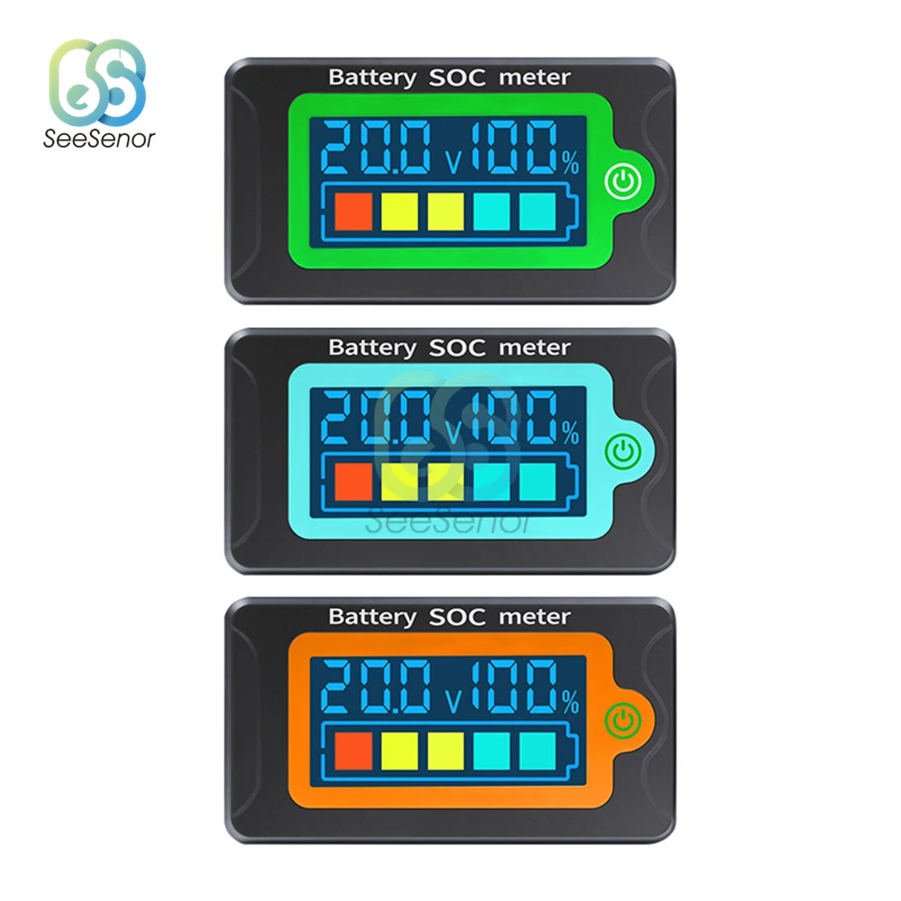 PZEM-009 Battery Capacity Indicator LCD Digital Electricity Meter Lead-acid Lithium Battery Voltage Tester DC 8-100V for Car