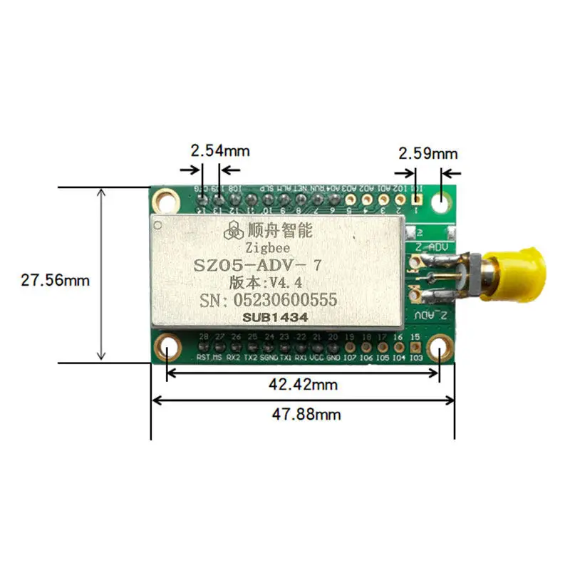 Industrial Grade Adv Wireless Transparent Communication IoT Module, Low-power Embedded Zigbee