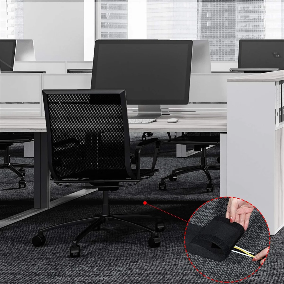 ABNJ Carpet Cord Cover Cable Grip Floor Cover Cable Protector Management Only for Commercial Office Carpet 2pack