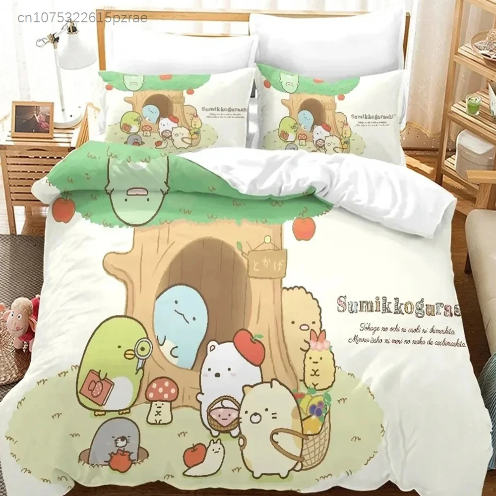 3D Print Sumikko Gurashi Cartoon Bedding Set 3D Printed Suitable For Bedroom Duvet Cover Set With Pillowcases Kids Home Textile
