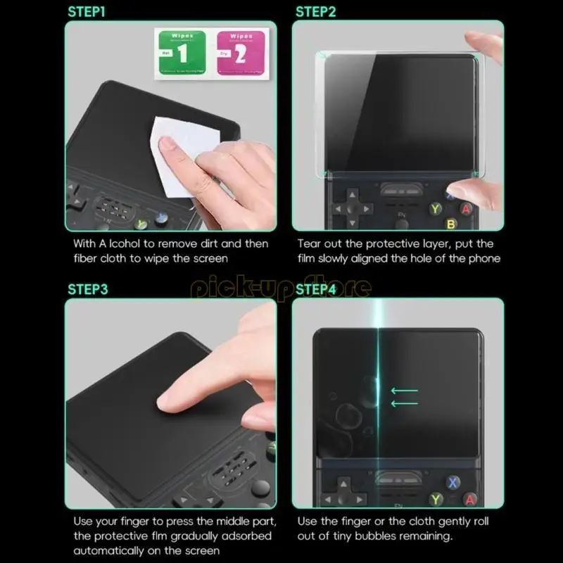 وحدات التحكم بالألعاب غطاء فيلم من الزجاج المقسى لـ R36S/R35S/RGB20S واقي للشاشة الحساسة باللمس فيلم مقسى مضاد للبصمة