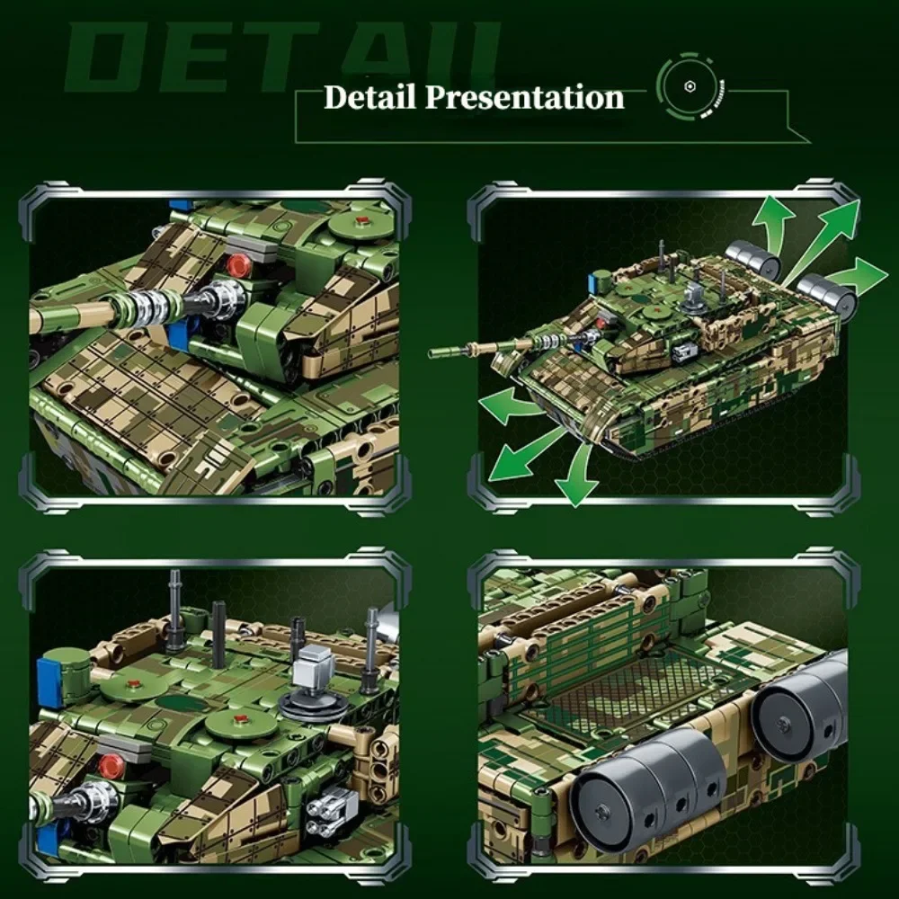 Militaire WW2 MOC 99A Leger Gevechtstank Bouwstenen Met Afstandsbediening Tank Wapen Bakstenen Educatief Speelgoed Voor Kinderen