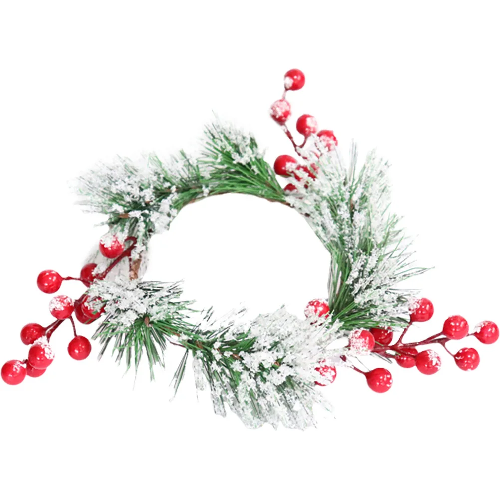 

Christmas Ring Holiday Simulation Wreath Decorative Ring Xmas Table Door Wall Ornament Mini Christmas Wreath