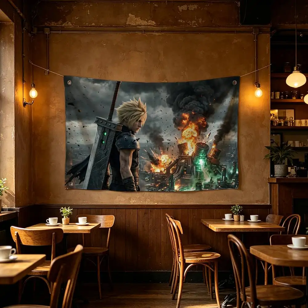 G-Game Final Fantasy VII Remake Flags Wall Hanging Tapestry Outdoor Garage Room Decorative flag Background Blanket