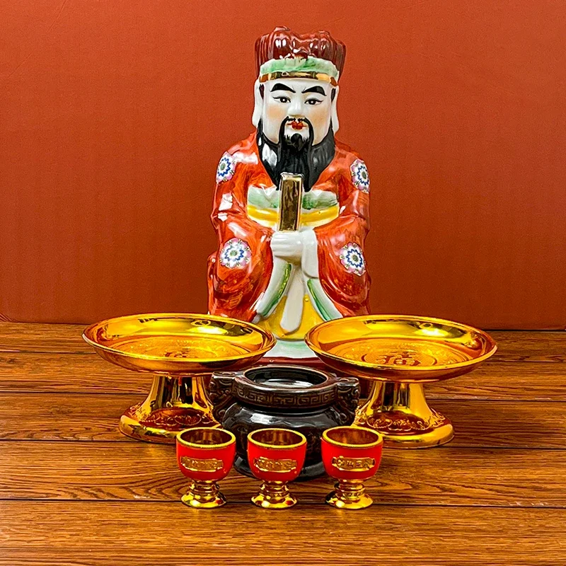 Creative Ceramic Fire God Kitchen God Statue Kitchen Stove Surface Craft Decoration figurines  feng shui  home decor