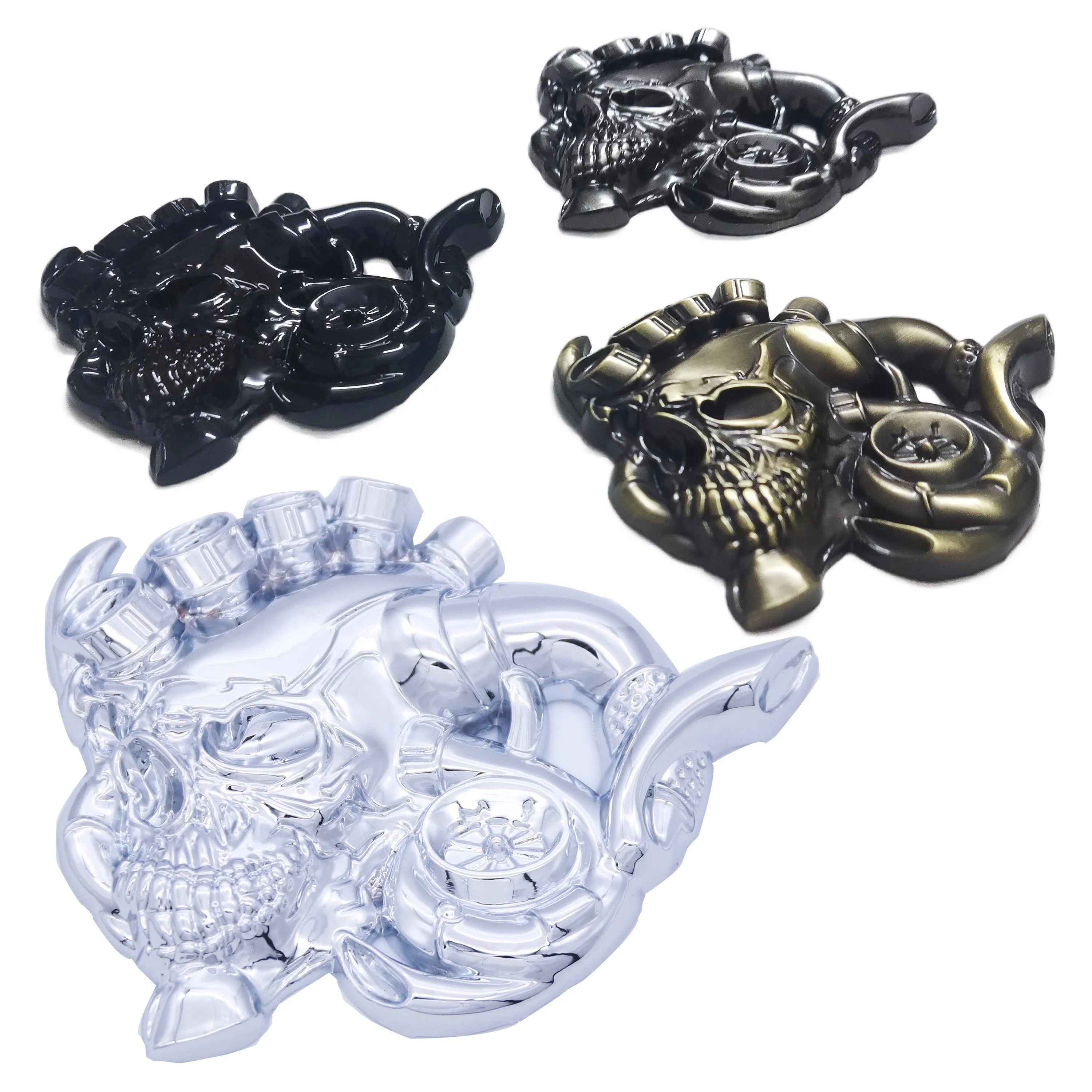Metal Skull Motorcycle Fuel Tank Stickers - Decal Emblems & Modification Parts for Honda, Hero, Yamaha, Harley, Suzuki view 2