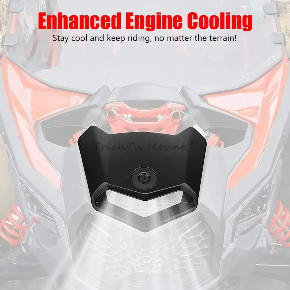 غطاء وجه توربو أمامي ملحقات UTV بلاستيك أسود متوافق مع Can-Am Maverick X3 Max R RR 2017-23 استبدال لـ # 705011095 #5