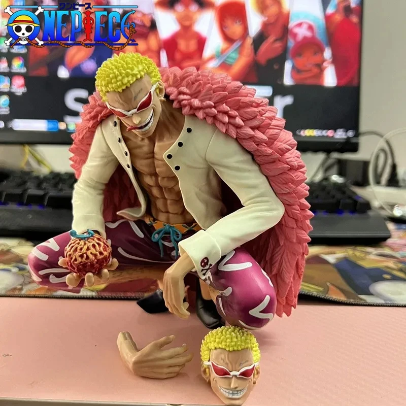 Anime One Piece Donquixote Doflamingo Figure Oka Shichibukai Desk Decoration Pvc Action Figurine Collectible Model Statue Toys