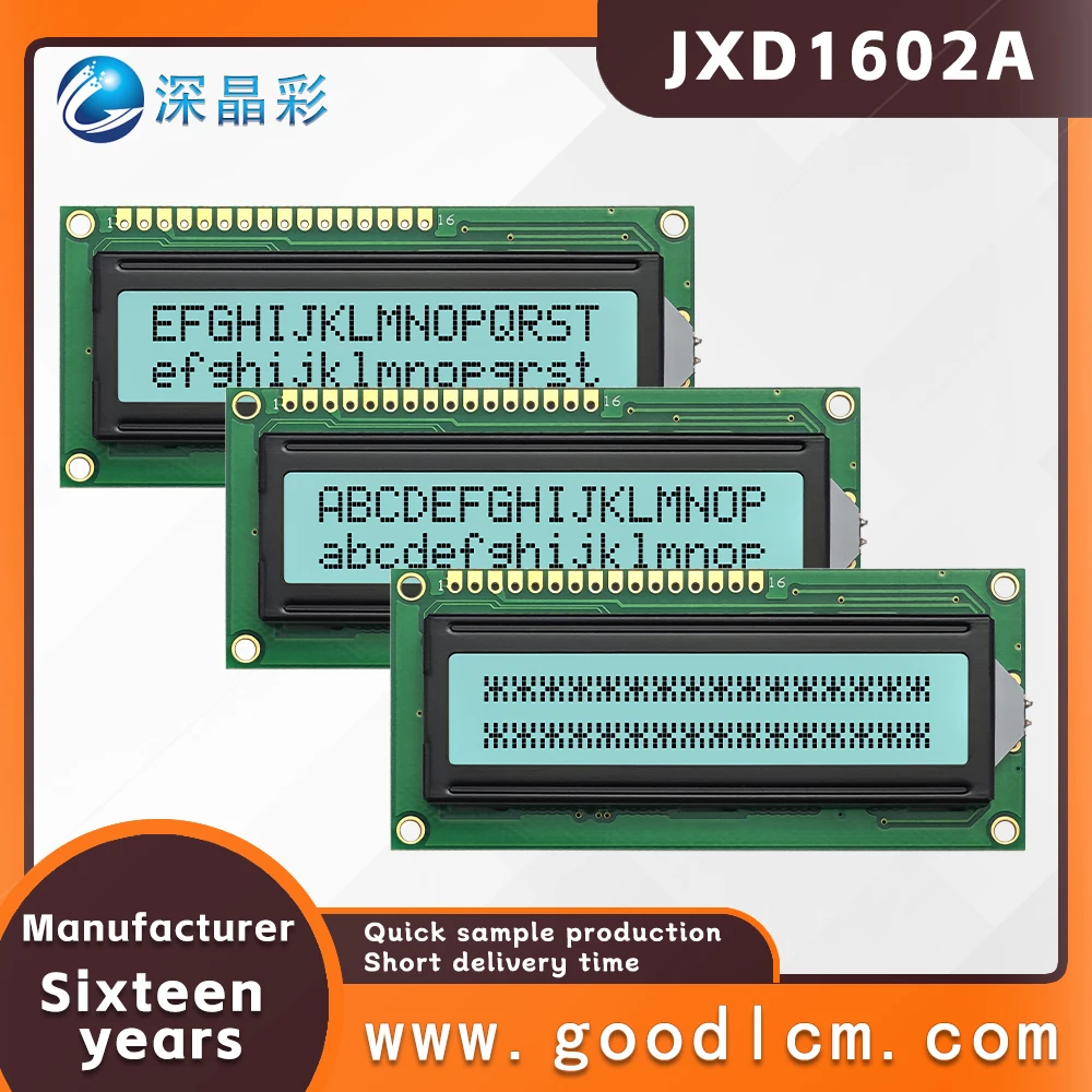 Russian language LCD screen JXD1602A FSTN White Positive 16X2 character screen high standard industrial LCM display module