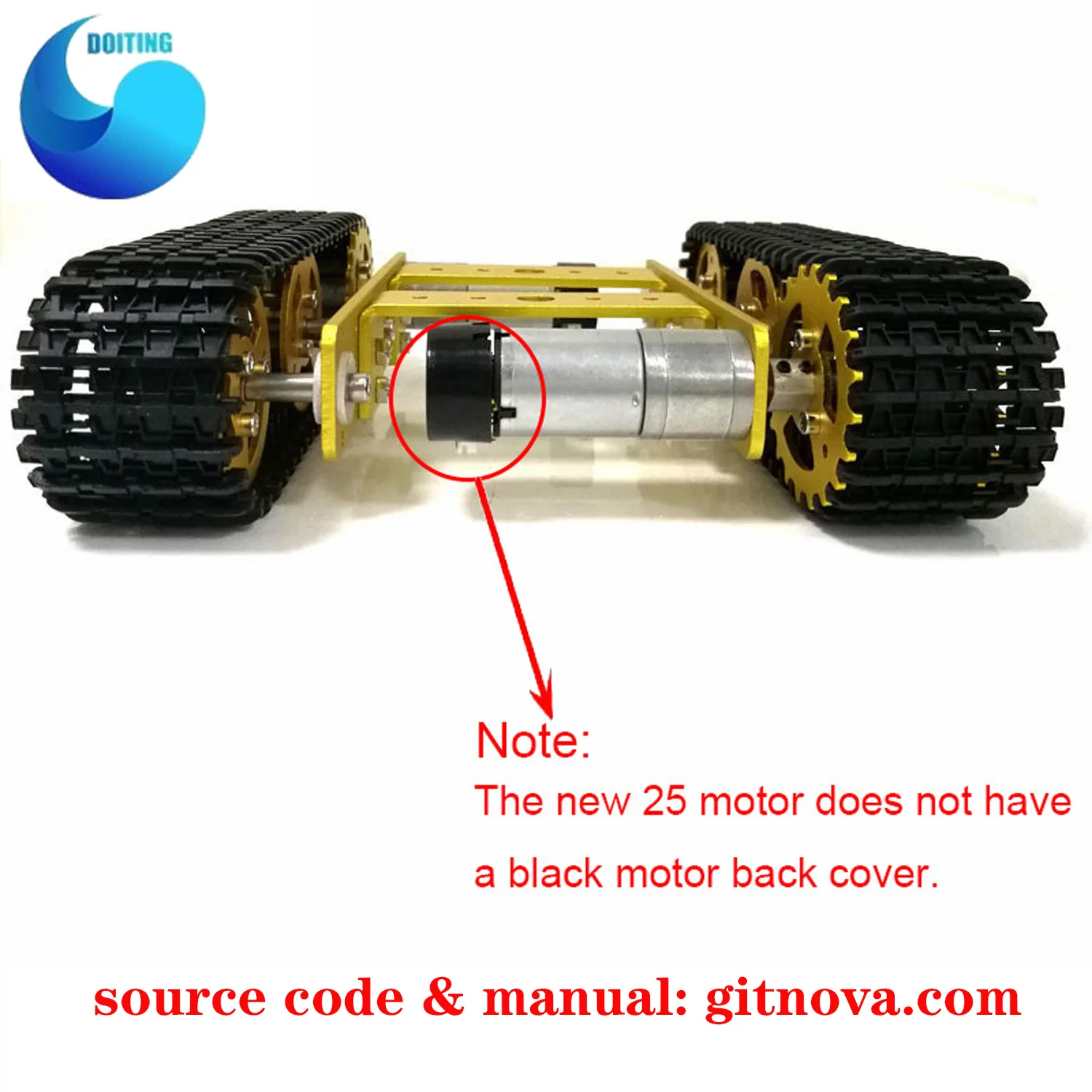 Mini T100 RC Metal Robot tanque chasis oruga Caterpiller Vehículo de orugas con pista de plástico 2 motores para Robot plataforma RC