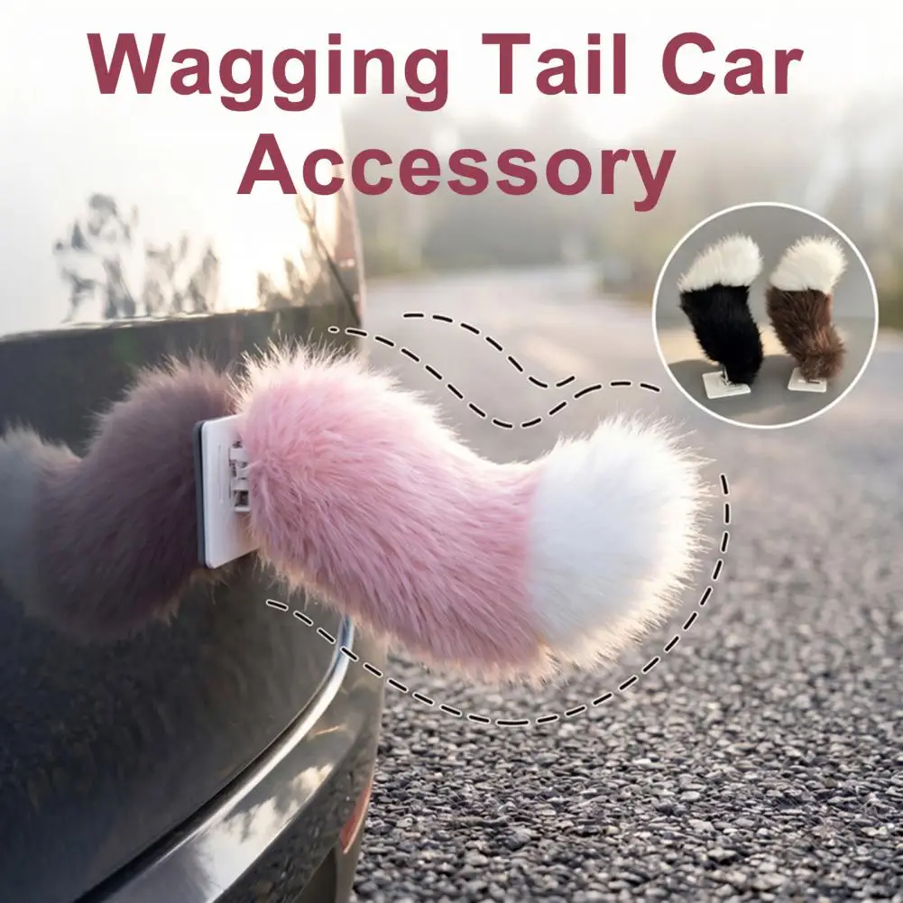 Electric Wagging Tail For Car, Remote Control Fluffy Fox Tail Decor, Sound Activated Moving Fur Trunk Ornament For Cosplay Anime