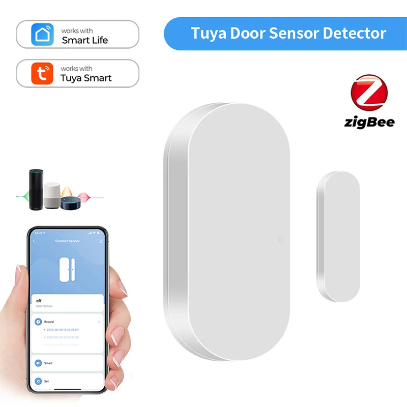 Tuya ZigBee Smart Door Window Open/closed Detector Sensor Smart Home Security Alarm System Support Tuya Smart Life App Control