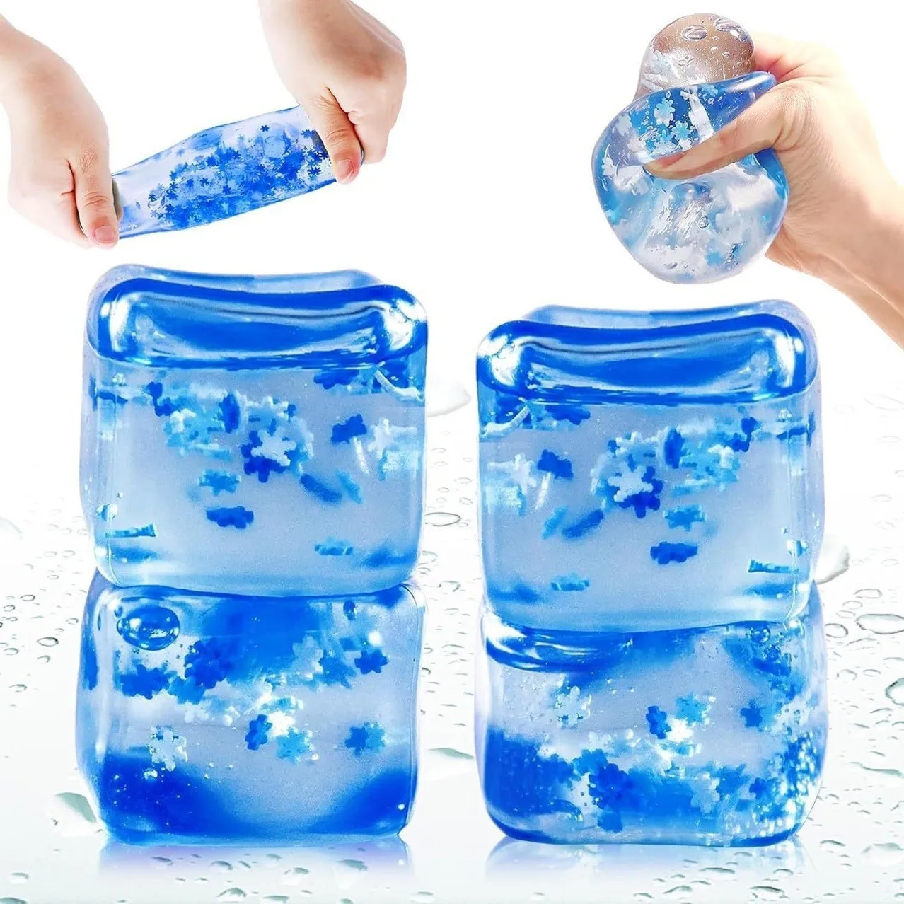 New Stress Relief Ice Cubes Pinch Toys Suppleness Slow Rebound Squeeze Water Cube Maltose Ice Cubes Decompression Venting Toys