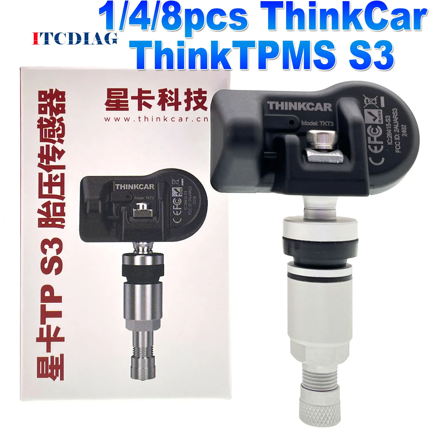 THINKCAR THINKTPMS S3 ThinkCar TPMS 315MHz 433MHz Car Tire Pressure Diagnosis Tool Universal Sensor Programmable TPMS Update S2