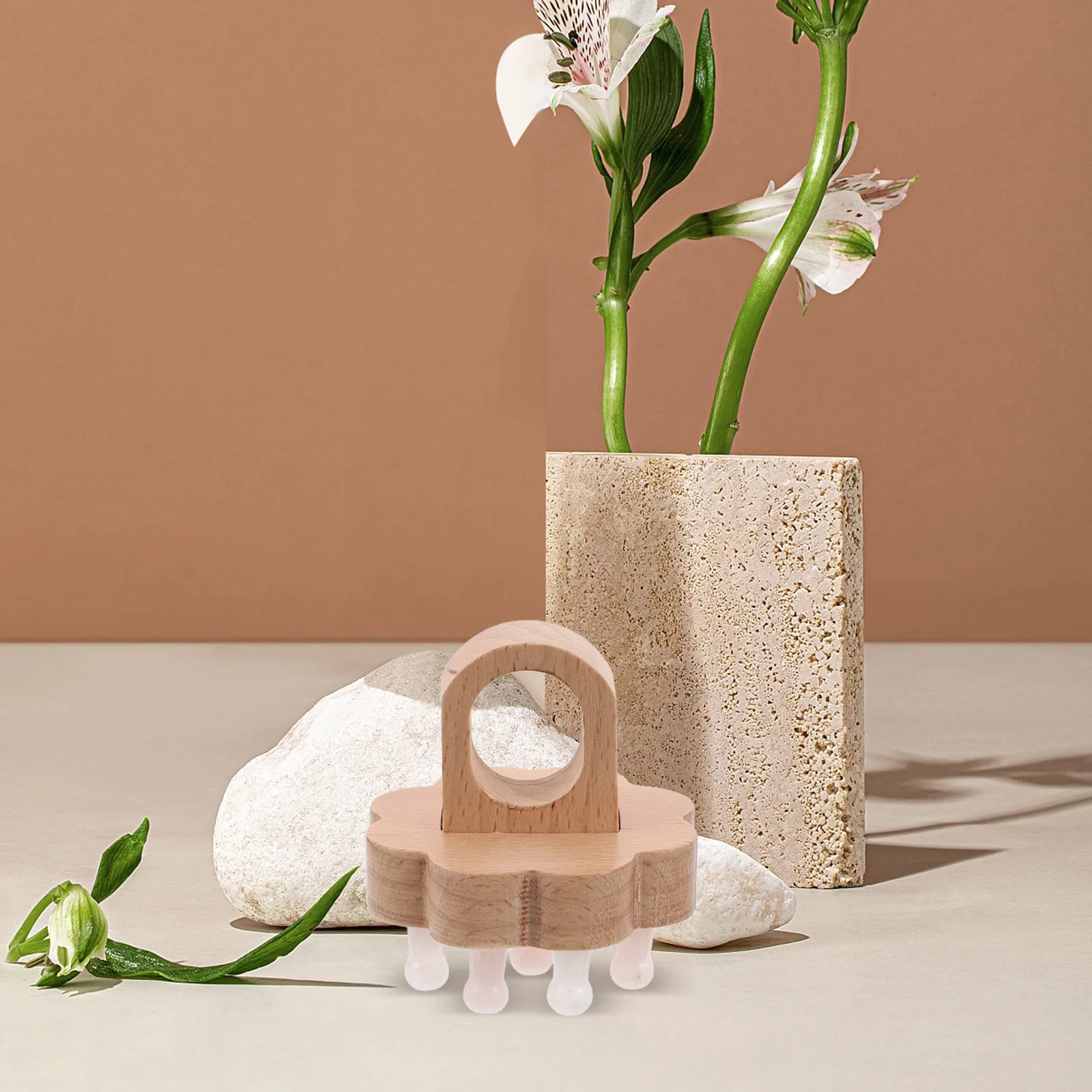 

Massage Comb Natural Quartz Wide Tooth Scalp Stimulator For Hair Facial Massage Dandruff Oil Control Handheld Gua Sha Tool