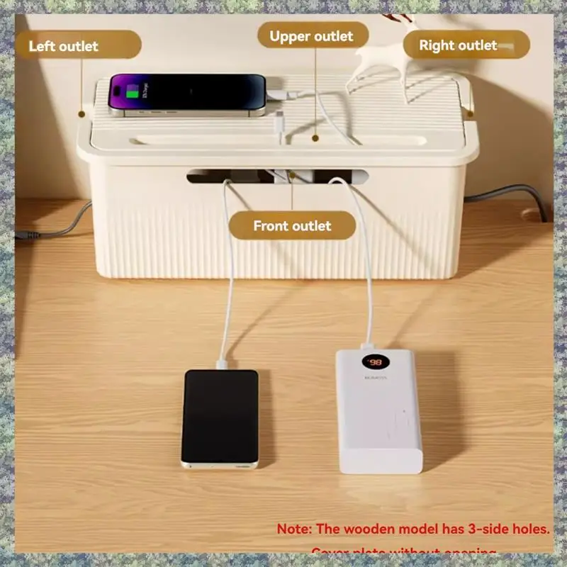 WON Cable Management Box With Lid To Hide Wires& Power Strips Desk Computer Cable Organizer Box A 32X15x12.5Cm