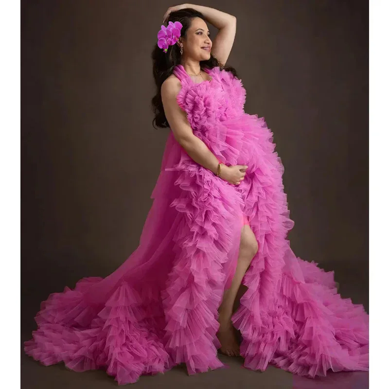 

Tulle Maternity Gown Dress, Pregnancy Dress For Photoshoot, Blush Tulle Maternity Custom Wedding Dress Baby Shower