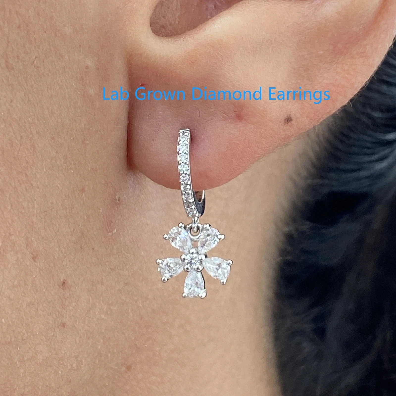 

Висячие серьги с грушей и круглыми бриллиантами, выращенными в лаборатории, 1,2 карата DEF VS-VVS, свадебные серьги с платиной 950, бриллиантами для женщин