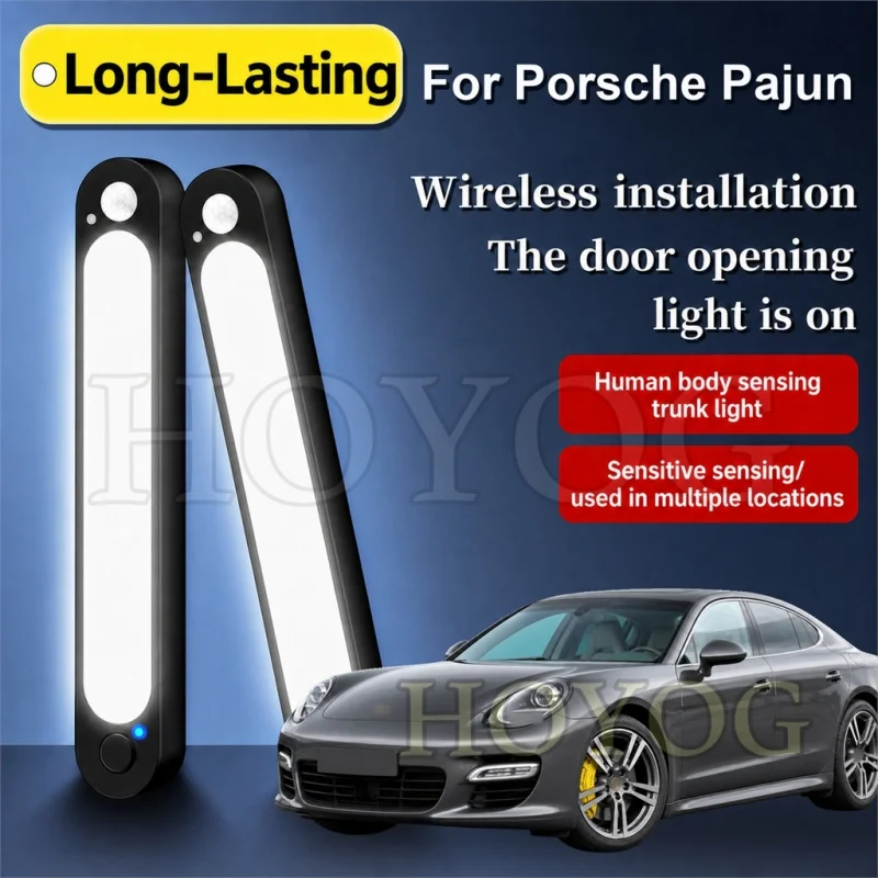 For Porsche Pajun 2012-2016 Car Boot Light LED Lamp Motion Sensor Type C Charging Trunk Cargo Light Sedan Interior Cabin