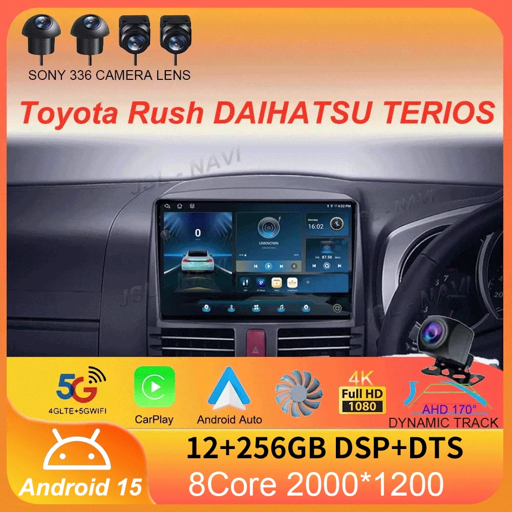 

Car Radio Android 15 For Toyota Rush DAIHATSU TERIOS Navigation GPS Multimedia Video Player Stereo wireless Carplay Auto wifi+4G