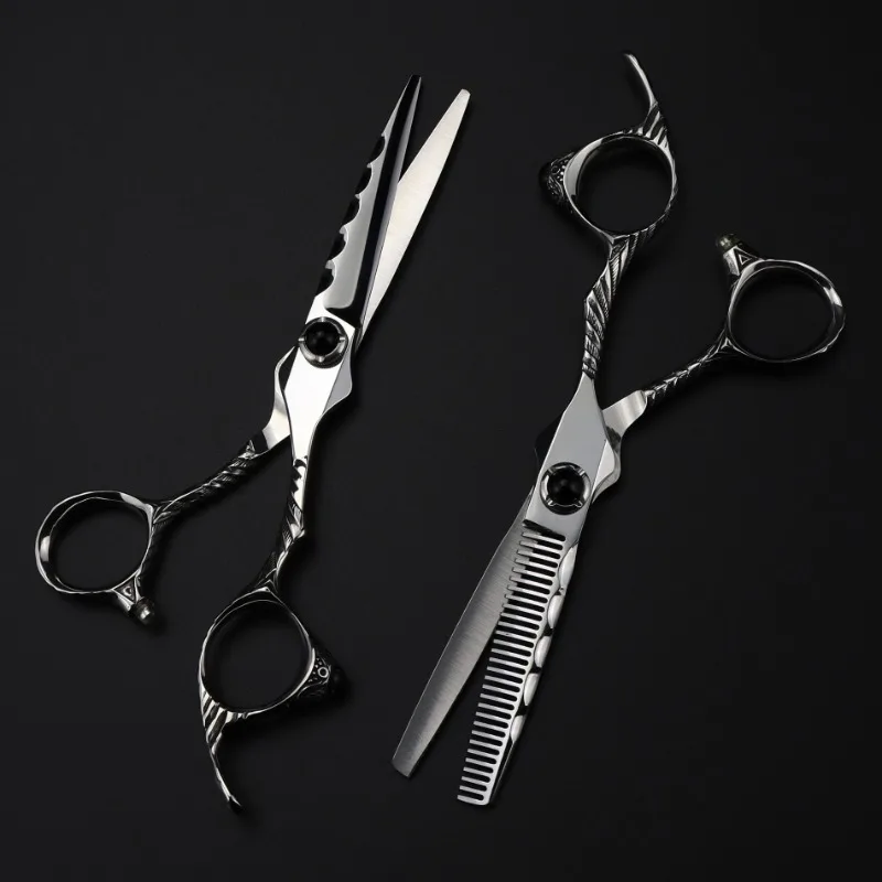 6 ''Professional JP 440c Steel Upscale Gem Wave Hair Scissors Haircut Thinning Barber Makas Cutting Shears Hairdresser Scissors