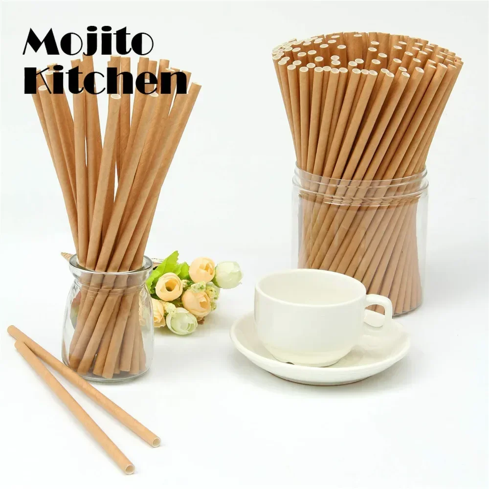 50pcs Eco Friendly Vintage Kraft Paper Straws Wedding Favors Drinking  Kids Birthday Party Decoration Event  Supplies