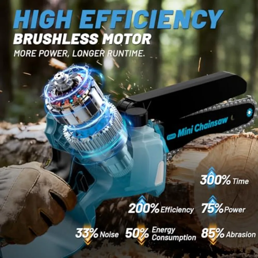 2-in-1 Cordless 8 Inch Pole Saw Mini Chainsaw for  18V Battery NOT Included Electric Chain Saw with 15Ft Max Reach Multi-Angle
