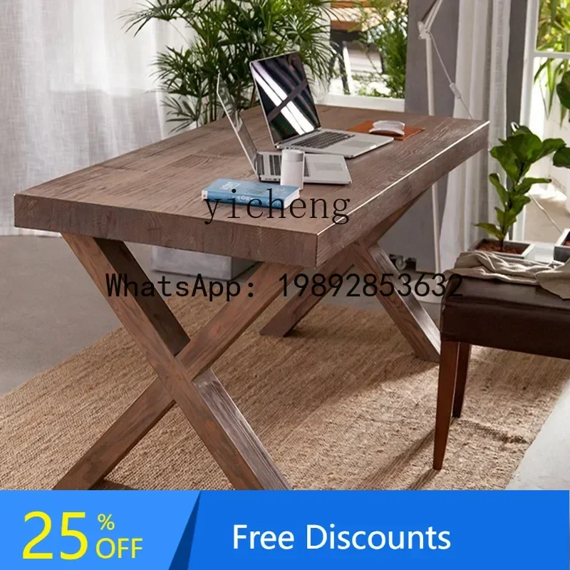 BB Retro Desk Simple Household Solid Wood Rectangular Writing Nostalgic Log Desk