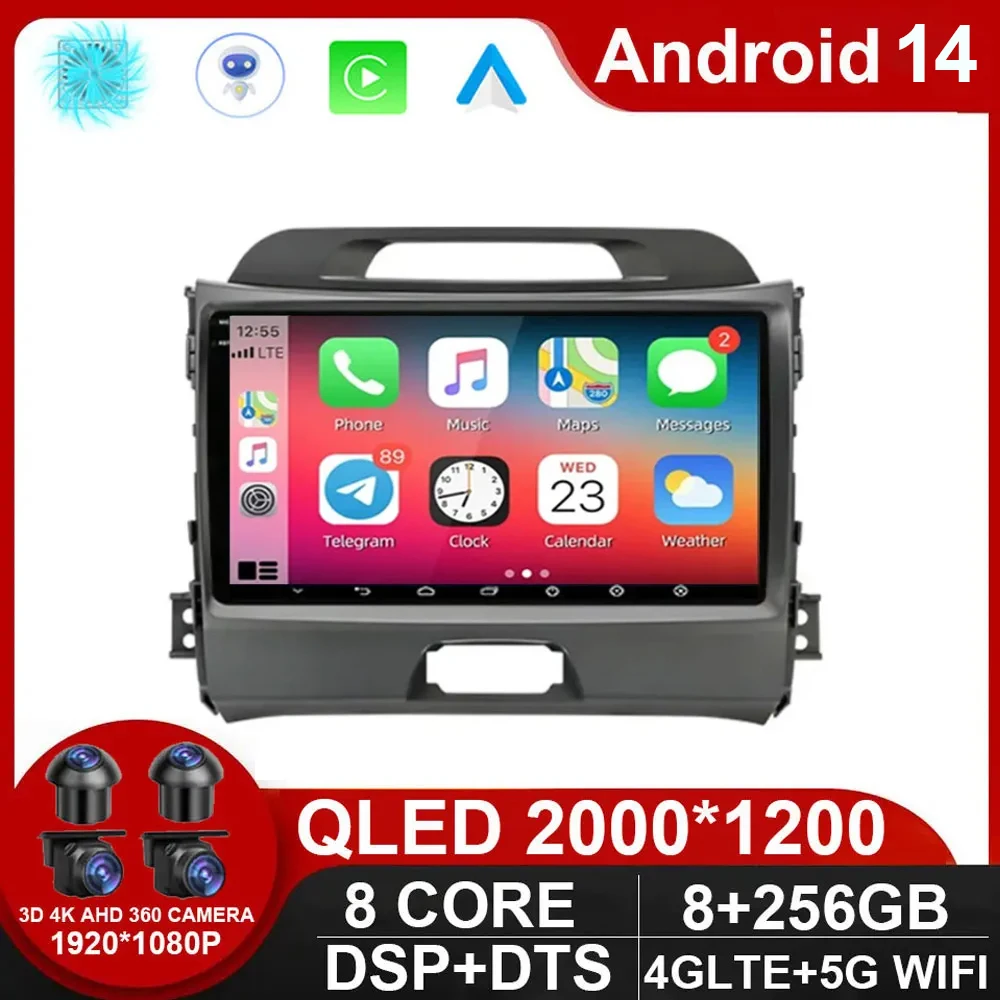 

Android 14 For Kia Sportage 3 SL 2010 - 2016 Car Radio Autoradio Multimedia Video Player Navigation GPS No 2Din 2 Din Dvd