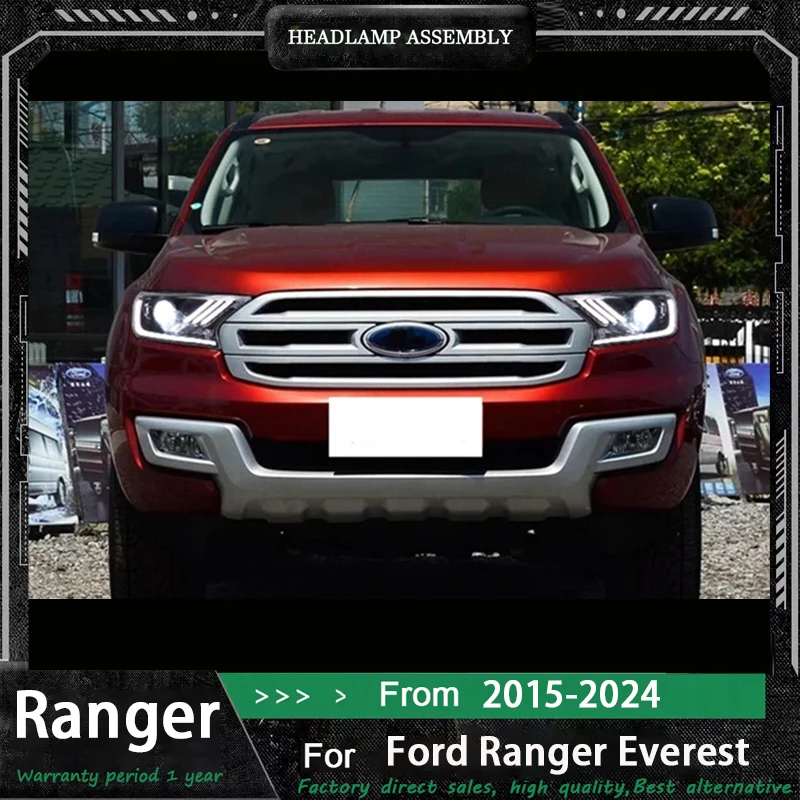 

Фары CCar для Ford Ranger 2016-2021, полностью светодиодные автоматические фары в сборе, обновление, комплект аксессуаров для линз проектора с высокой настройкой