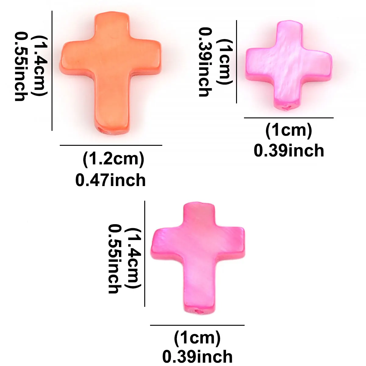 1x1cm/1.2x1.4cm/1x1.4cm Colorful Shell Beads Cross Natural Shell Creative Jewelry Beads For Jewelry Making DIY Accessorie