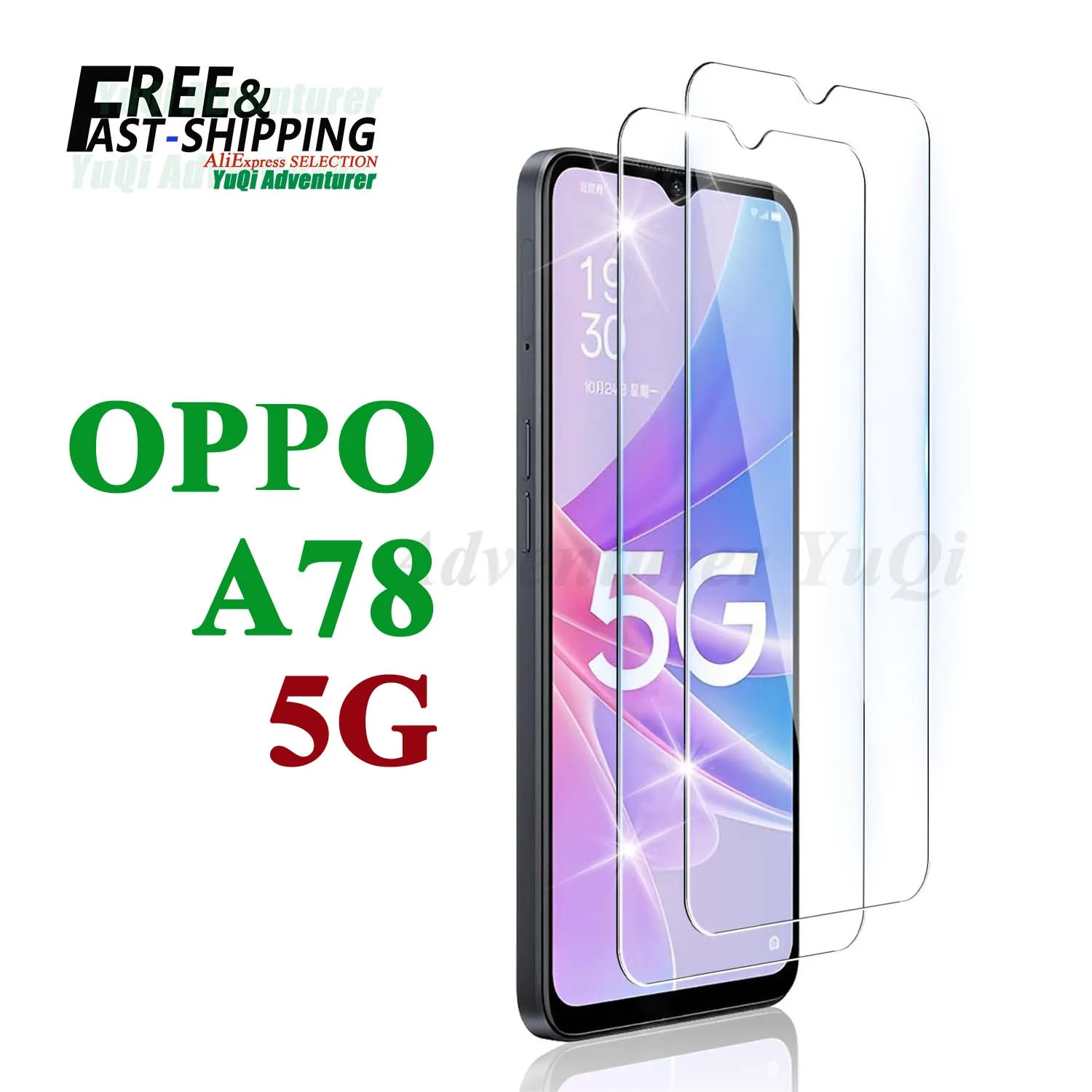 Protetor de tela para OPPO A78 5G, vidro temperado, HD, alto alumínio, cristal 9H, transparente, transparente para caixa